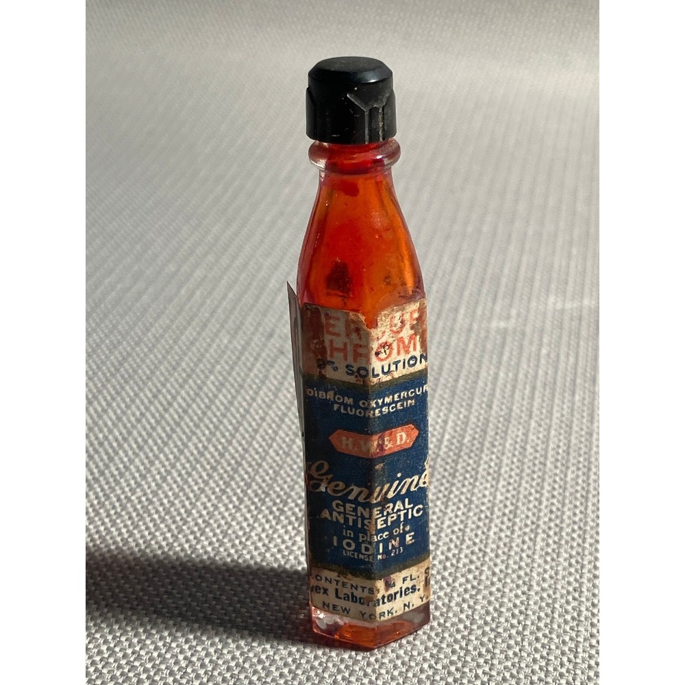 Vintage Paper Label Mercurochrome Bottle   New York Avex Laboratories HW&D